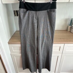 Express Editor Career Pants Womens 10 Grey Black Houndstooth Low Rise Flare‎ Leg